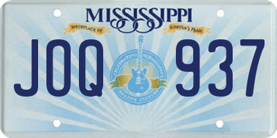 MS license plate JOQ937