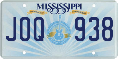 MS license plate JOQ938
