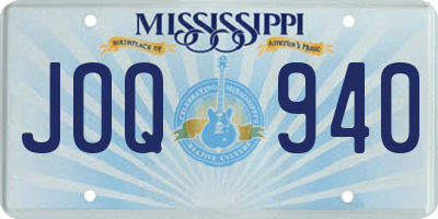 MS license plate JOQ940