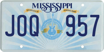 MS license plate JOQ957