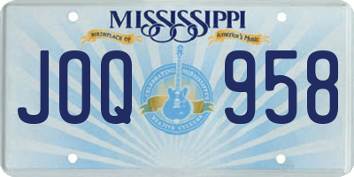 MS license plate JOQ958
