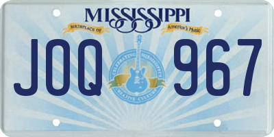 MS license plate JOQ967