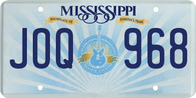 MS license plate JOQ968