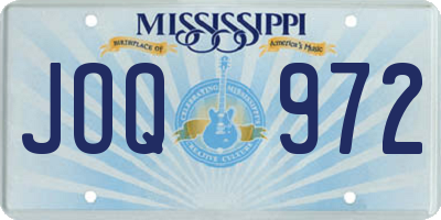 MS license plate JOQ972