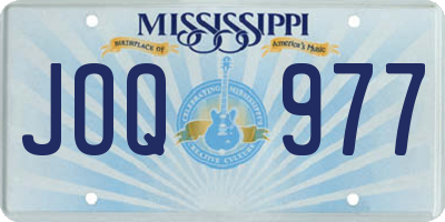 MS license plate JOQ977
