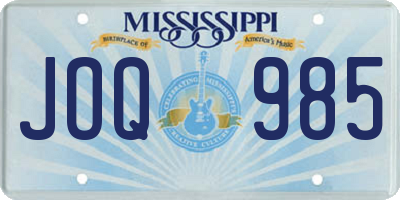 MS license plate JOQ985