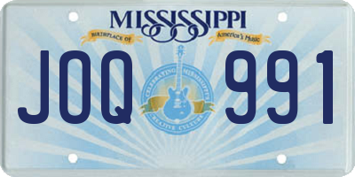MS license plate JOQ991