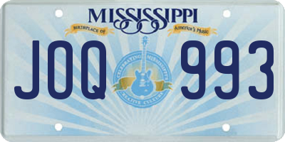 MS license plate JOQ993