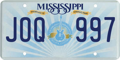 MS license plate JOQ997