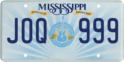MS license plate JOQ999