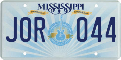 MS license plate JOR044