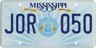 MS license plate JOR050