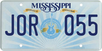MS license plate JOR055