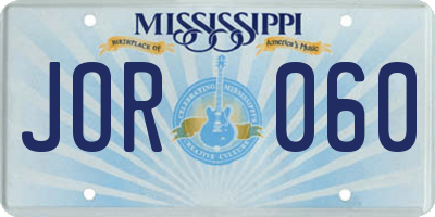 MS license plate JOR060