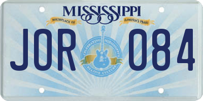 MS license plate JOR084