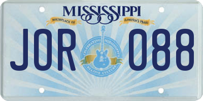 MS license plate JOR088
