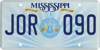 MS license plate JOR090
