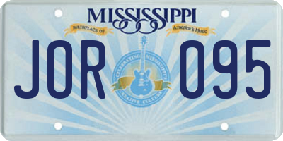 MS license plate JOR095