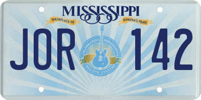 MS license plate JOR142