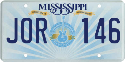 MS license plate JOR146