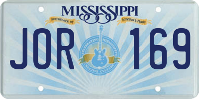 MS license plate JOR169