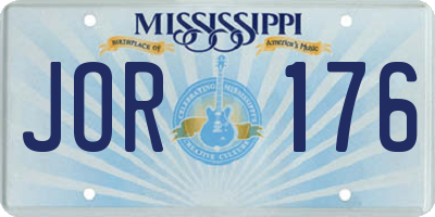 MS license plate JOR176