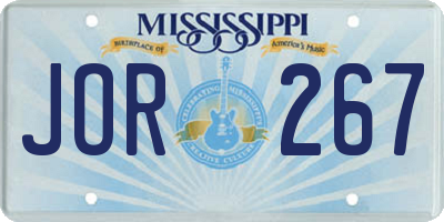 MS license plate JOR267