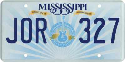 MS license plate JOR327