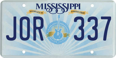 MS license plate JOR337