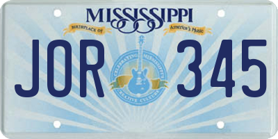 MS license plate JOR345