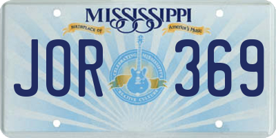 MS license plate JOR369