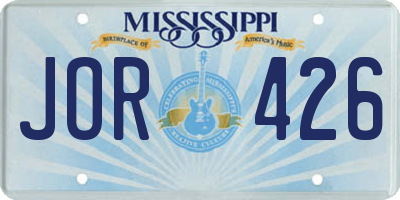 MS license plate JOR426