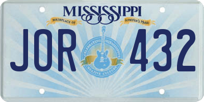 MS license plate JOR432