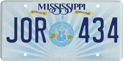 MS license plate JOR434