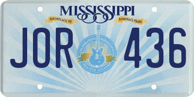 MS license plate JOR436