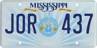 MS license plate JOR437
