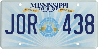 MS license plate JOR438