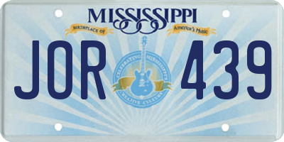 MS license plate JOR439