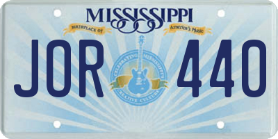 MS license plate JOR440