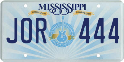 MS license plate JOR444