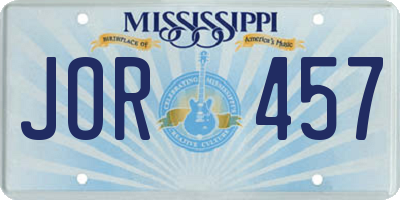 MS license plate JOR457