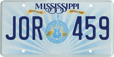MS license plate JOR459