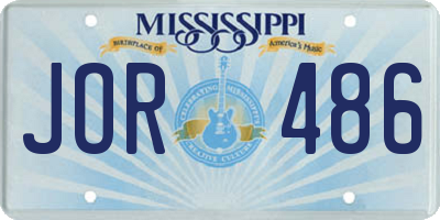 MS license plate JOR486