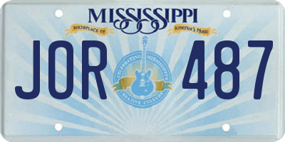 MS license plate JOR487