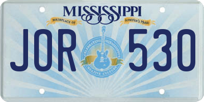 MS license plate JOR530