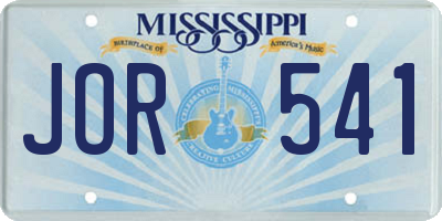 MS license plate JOR541