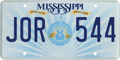 MS license plate JOR544