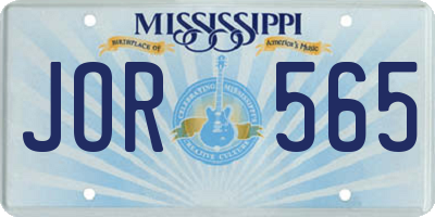 MS license plate JOR565