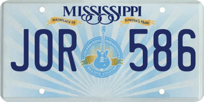 MS license plate JOR586