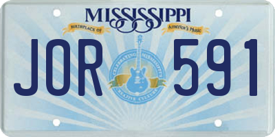 MS license plate JOR591